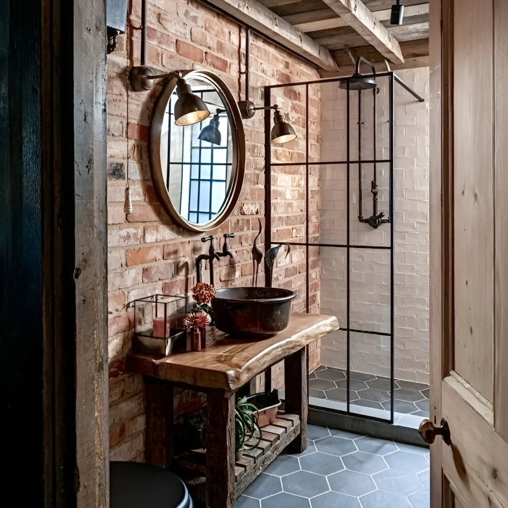 Дизайн ванной комнаты в квартире в стиле гранж