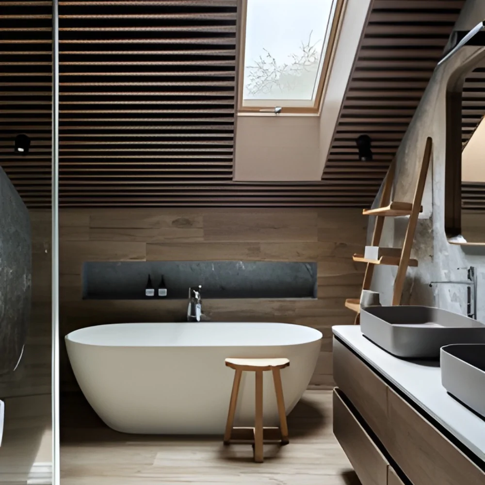 Дизайн-проєкт ванної у дерев'яному котеджі