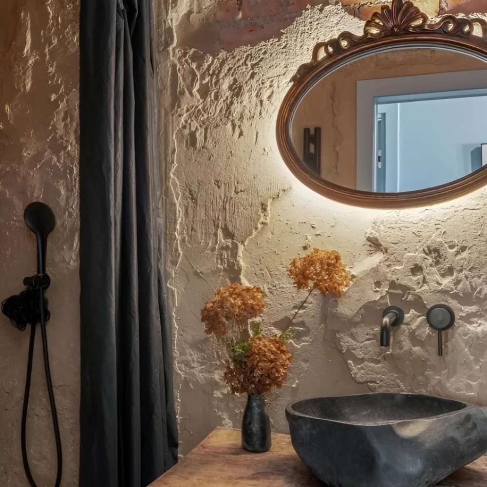 Ванная комната в стиле гранж для интерьера квартиры