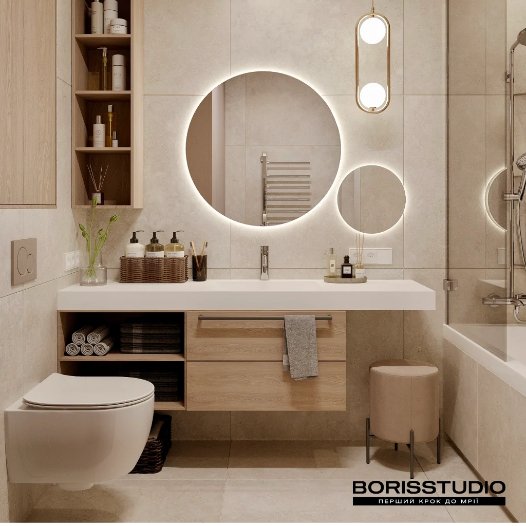 Дизайн-проєкт ванної кімнати у стилі мінімалізм