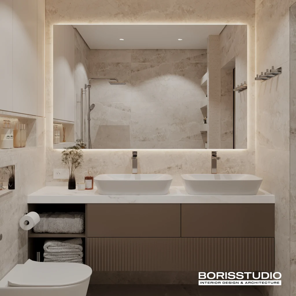 Дизайн ванної кімнати у стилі мінімалізм