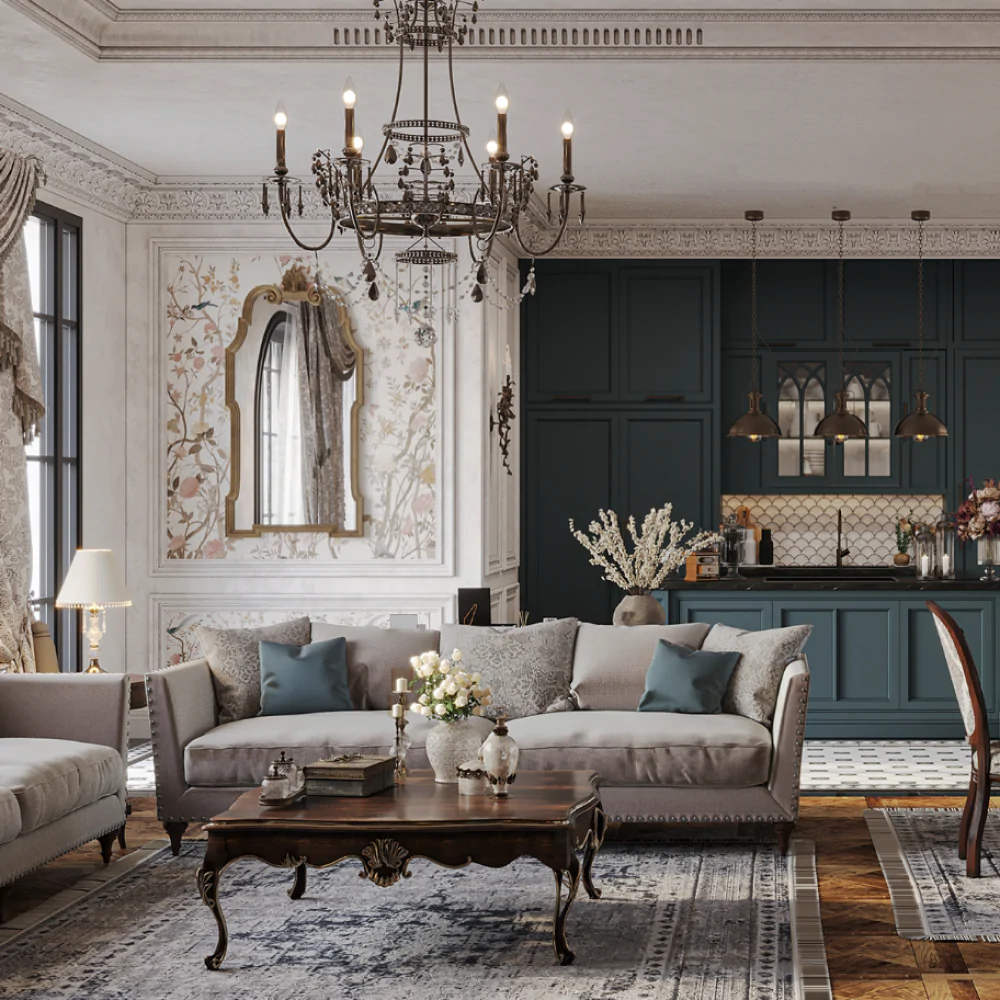 Дизайн-проєкт інтер'єру у вінтажному стилі №1