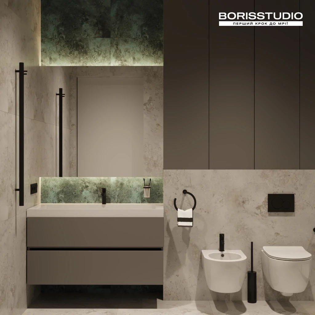 Зеленый цвет в дизайне интерьера ванной комнаты