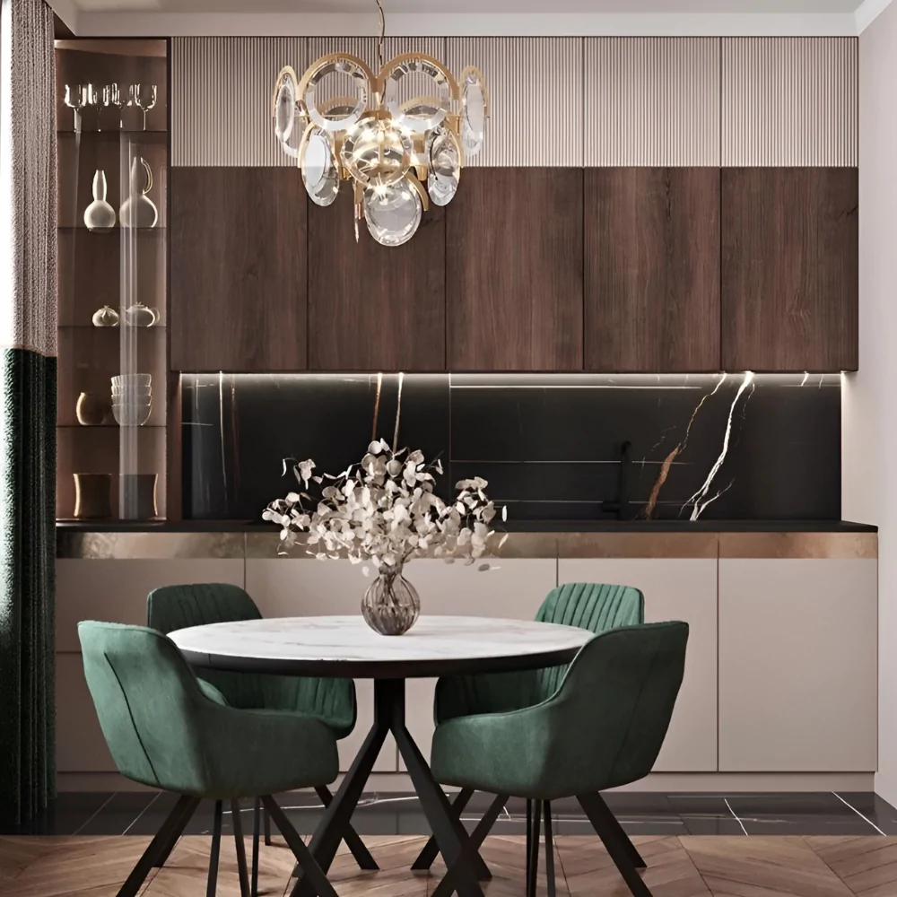 Кухня в зелено-коричневих кольорах