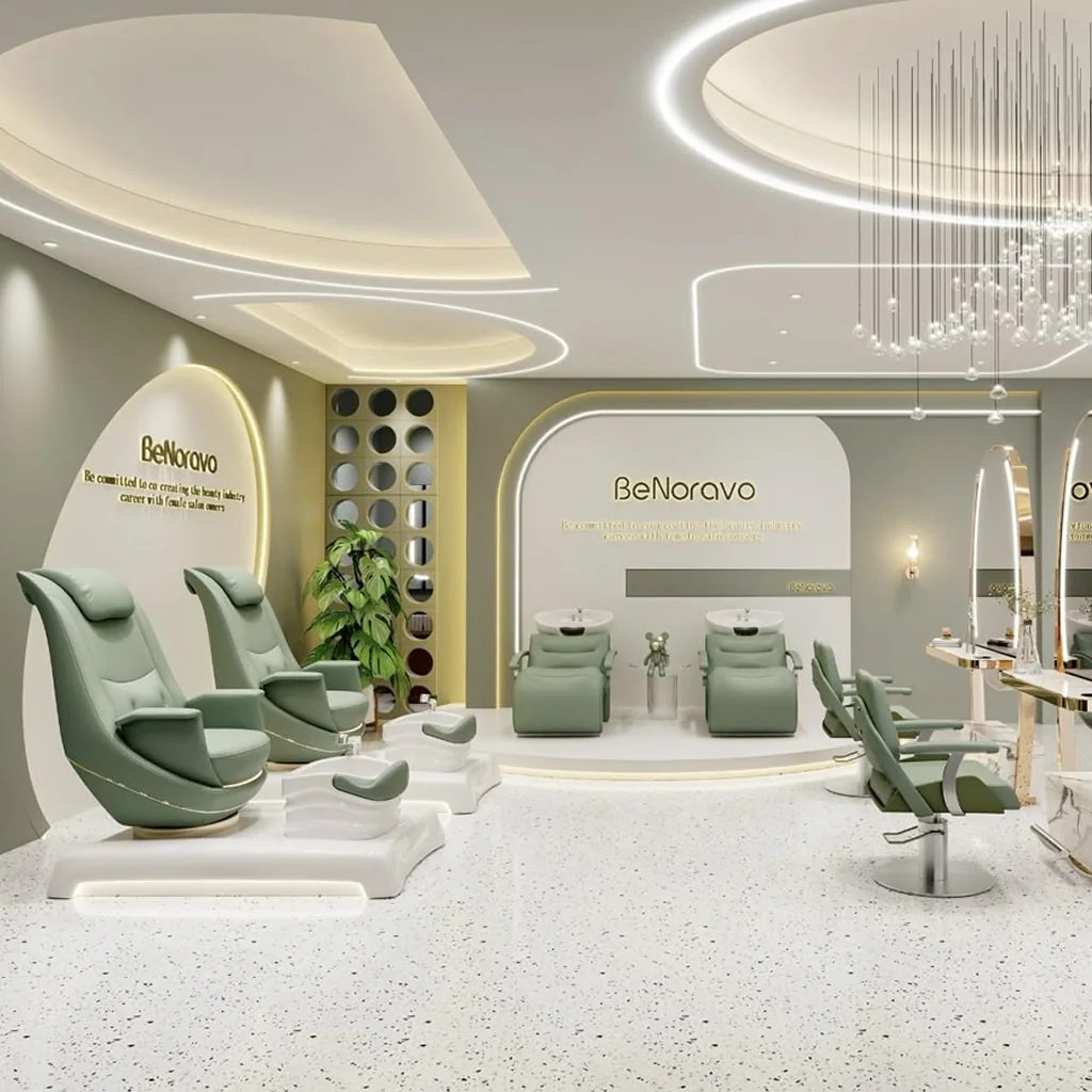 Дизайн салону краси у зеленому кольорі