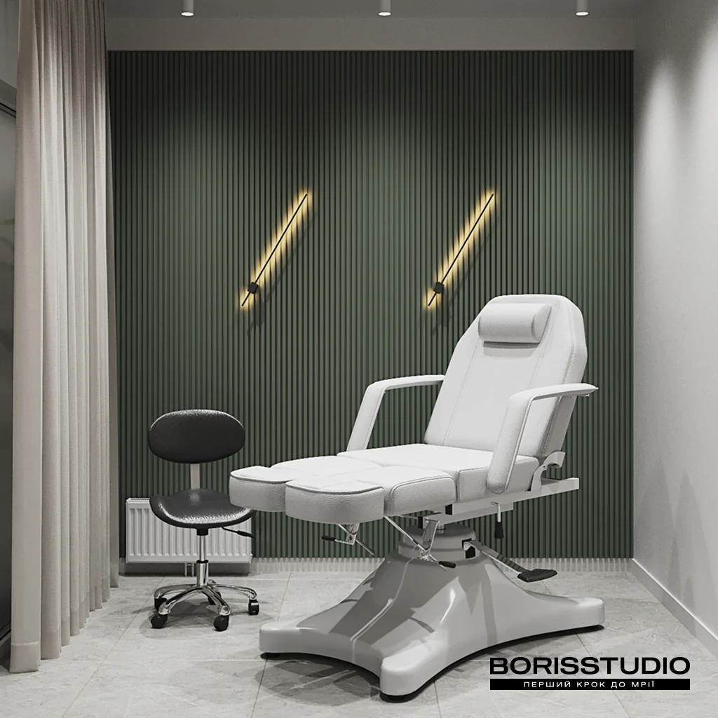 Інтер'єр салону краси у зеленому кольорі