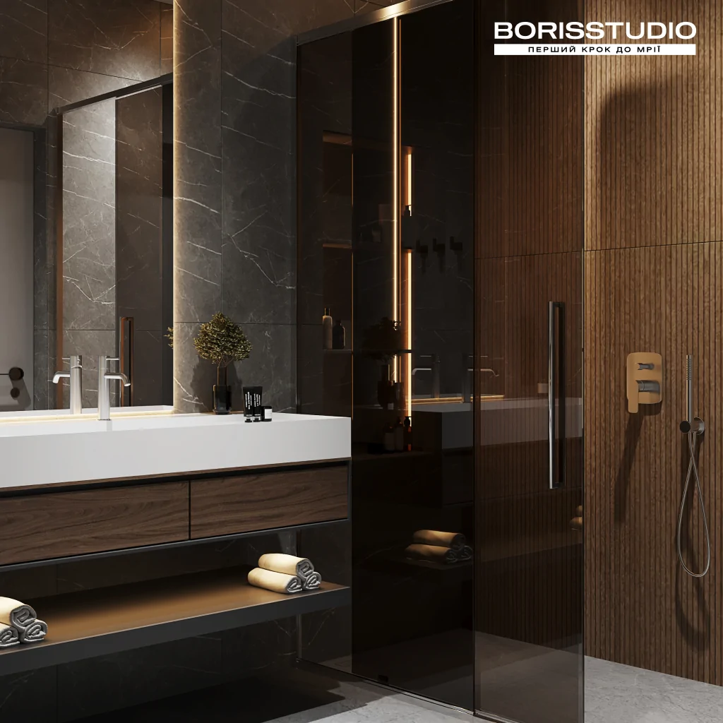 Дизайн інтер’єру ванної кімнати у стилі лофт